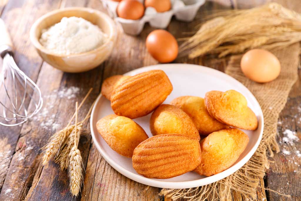 Madeleines françaises en forme de coquillage